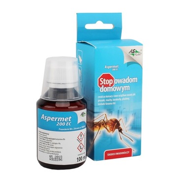 ASPERMET ŚRODEK NA PLUSKWY KOMARY PERMETRYNA 100ML