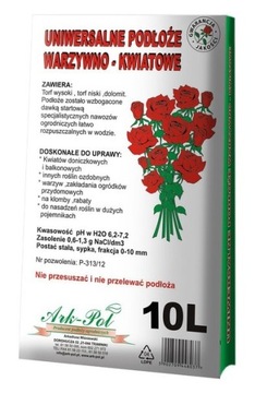 ZIEMIA UNIWERSALNA PODŁOŻE WARZYWNO KWIATOWE 10L