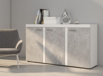 Komoda Rumba 3F Beton/Biały