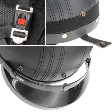 МОТОЦИКЛЬНЫЙ ШЛЕМ ШЛЕМ ИЗ КОЖИ ОРЕХ L + ОЧКИ