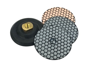 НАБОР 3 ШТ. ДИСК ДЛЯ СУХОЙ ПОЛИРОВКИ GRES 100 РУЧКА M14