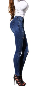 #S2567 Jeans WYSOKI STAN Cięte Strzępione 36/ S