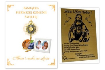 PAMIĄTKA I KOMUNII ŚW - książka + laminat grawer