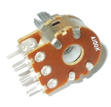 POTENCJOMETR OBROTOWY 2x 100k A100k 5sztuk (3686