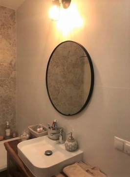 Lustro Okrągłe Metalowe Rama INOX CHROM 100cm