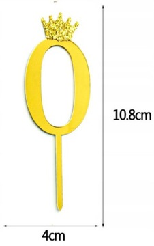 Topper toper na tort urodziny 40 dekoracja złoty