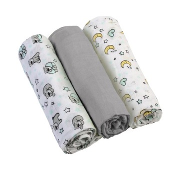 BABYONO Pieluchy pieluszki PREMIUM muślinowe 3 szt