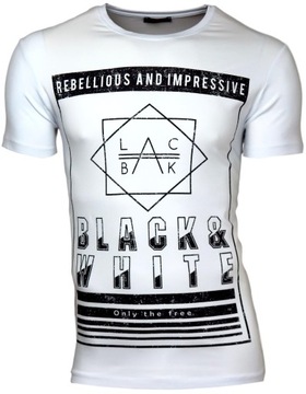 KOSZULKA MĘSKA T-SHIRT _ BLACK _ T165_ r. M