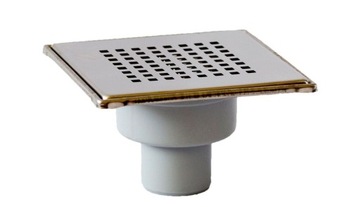Kratka ściekowa wpust chrom połysk 15x15 pionowy