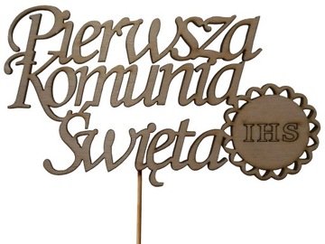 Topper Napis Pierwsza Komunia Święta