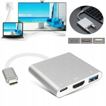 Адаптер HUB 3in1 MHL HUB USB C HDMI 4K адаптер для MacBook Samsung