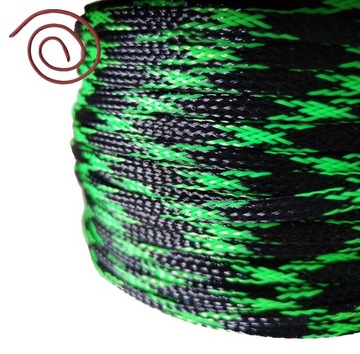 OPLOT NA KABLE POLIESTER 4-8mm CZARNO*ZIELONY 1m