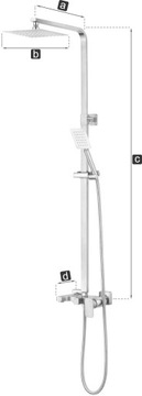 DESZCZOWNICA KOLUMNA PRYSZNICOWA INOX STEELY 4