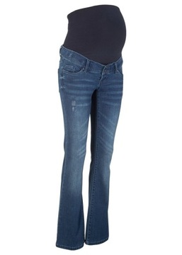 G4596 DŻINSY CIĄŻOWE BOOTCUT NIEBIESKIE R.40
