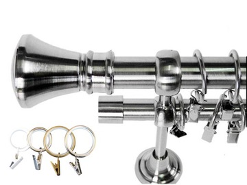 KARNISZ+CICHE KÓŁKA METAL 25/19MM PODWÓJNY 220CM