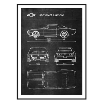 Постер Chevrolet Camaro Retro Patent Diagram