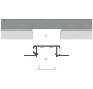 ЗАТИ LED АЛЮМИНИЕВЫЙ ПРОФИЛЬ для гипсокартона СЕРЕБРЯНЫЙ 2М