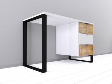 PODSTAWA BIURKA Z SZAFKĄ CZARNA ALUMINIUM 55x71 cm