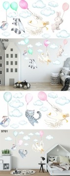наклейки детские на стену, шарики с воздушным шариком 160