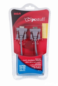 Kabel RS 232 null modem 9 pin + 2 adaptery DB25 Thomson