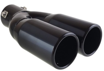 KOŃCÓWKA WYDECHU CZARNA PODWÓJNA DYFUZOR 2x63mm