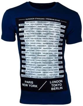 KOSZULKA MĘSKA T-SHIRT PREMIUM DENIM _ T144_r. XXL