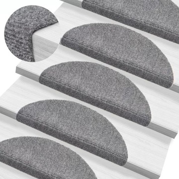 vidaXL Самоклеящиеся чехлы для лестниц, 15 шт., 65x21x4 см, серые