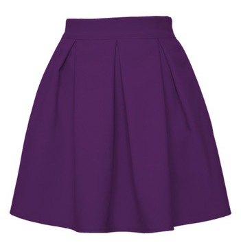 POLSKA FIOLETOWA SPÓDNICZKA W KONTRAFAŁDY 38 M