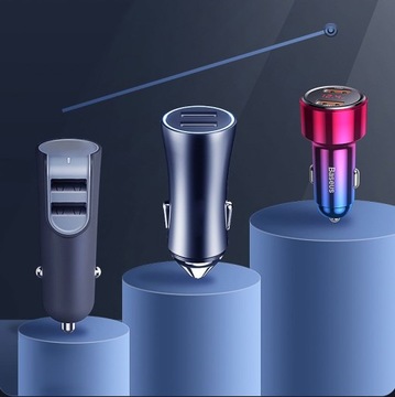 BASEUS MOCNA ŁADOWARKA SAMOCHODOWA DO TELEFONU PD QC 4.0 USB USB-C 45W
