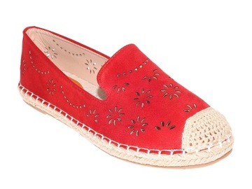 ZAMSZOWE ESPADRYLE DAMSKIE 9023 Red r.37