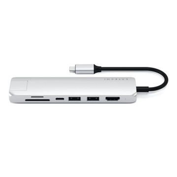 Плоский многопортовый адаптер SATECHI USB-C с Ethernet 4K HDMI 60 Вт USB-C