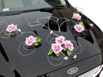 Dekoracja samochodu ozdoby na auto do ślubu stroik