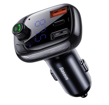 BASEUS TRANSMITER FM BLUETOOTH SZYBKA ŁADOWARKA 3x USB USB-C 36W PD QC 3.0