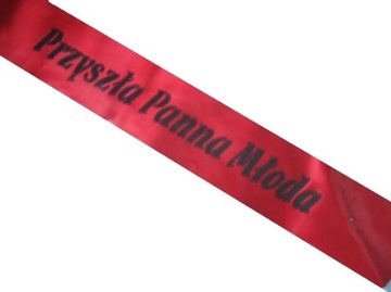 SZARFA CZERWONA PRZYSZŁA PANNA MŁODA PANIEŃSKI