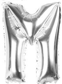 Balon Foliowy 40 cm - Litera M - SREBRNY