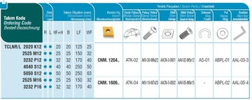Нож токарный складной AKKO TCLNL 2525 M12 CNMG 1204