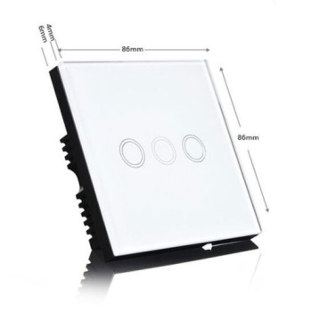 ТРОЙНОЙ СВЕТОДИОДНЫЙ СТЕКЛЯННЫЙ СЕНСОРНЫЙ ПЕРЕКЛЮЧАТЕЛЬ, СЕРЫЙ