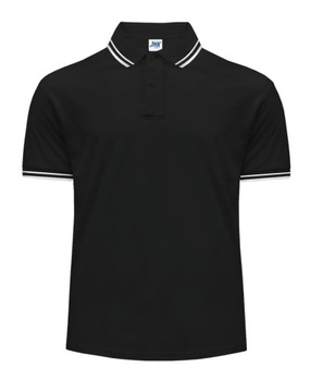 KOSZULKA POLO męska JHK PORA-210 CONTRAST czarny-biały BK-WH r. XXL