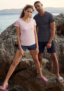 FRUIT - ЖЕНСКАЯ ФУТБОЛКА С V-ОБРАЗНЫМ ВЫРЕЗОМ vw белая XXL