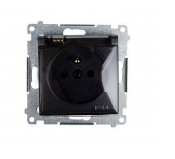SIMON 54 GNIAZDO Z KLAPKĄ HERMETYCZNE IP44 ANTRACY