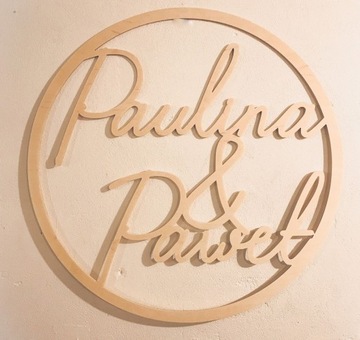 Круг с именами на свадьбу, 80 см - 30 шрифтов