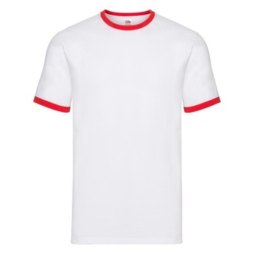 KOSZULKA T-SHIRT RINGER - FRUIT - white/red XL