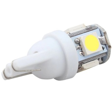 СВЕТОДИОДНЫЕ ЛАМПОЧКИ 5 SMD 5050 W5W T10 АРТ. БЕЛЫЕ 10шт.