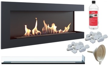 BIOKOMINEK narożny DELTA prawa 1200x280 + SZYBA