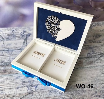 Коробка-конверт + комплект серебряных обручальных колец