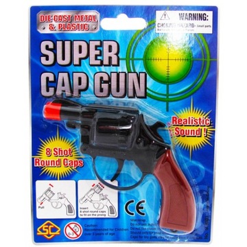 Pistolet NA SPŁONKĘ kapiszony metalowy Rewolwer 8s