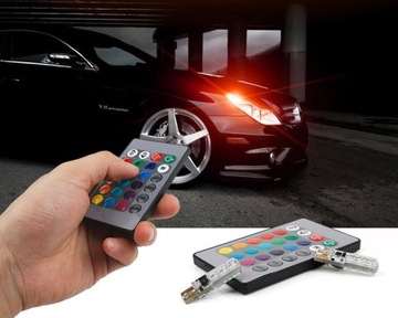 2 W5W LED T10 RGB ЛАМПОЧКИ 16 ЦВЕТОВ ПУЛЬТ ДИСТАНЦИОННОГО УПРАВЛЕНИЯ ПАРКОВКОЙ