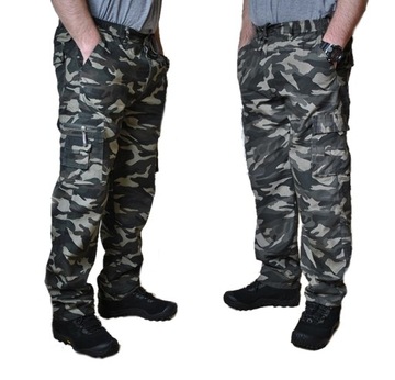 Płócienne bojówki MORO pas 112cm roz. XXL