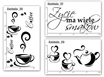 NAKLEJKA na ścianę do KUCHNI naklejki ścienne KAWA filiżanka coffee tea
