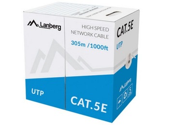 Сетевой кабель LAN UTP CAT 5E, 100 м, ВИТАЯ ПАРА Lanberg